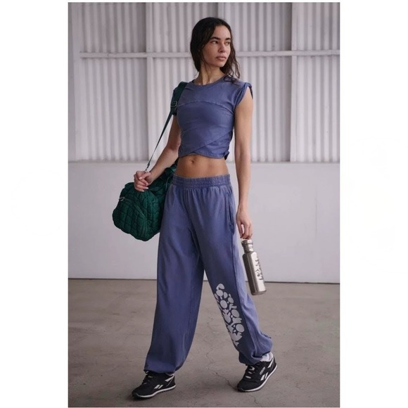 FP Movement by Free People Pants - NWT FP Movement Hot Shot Logo Crossover 2 Piece Set Blue Indigo Pockets Large